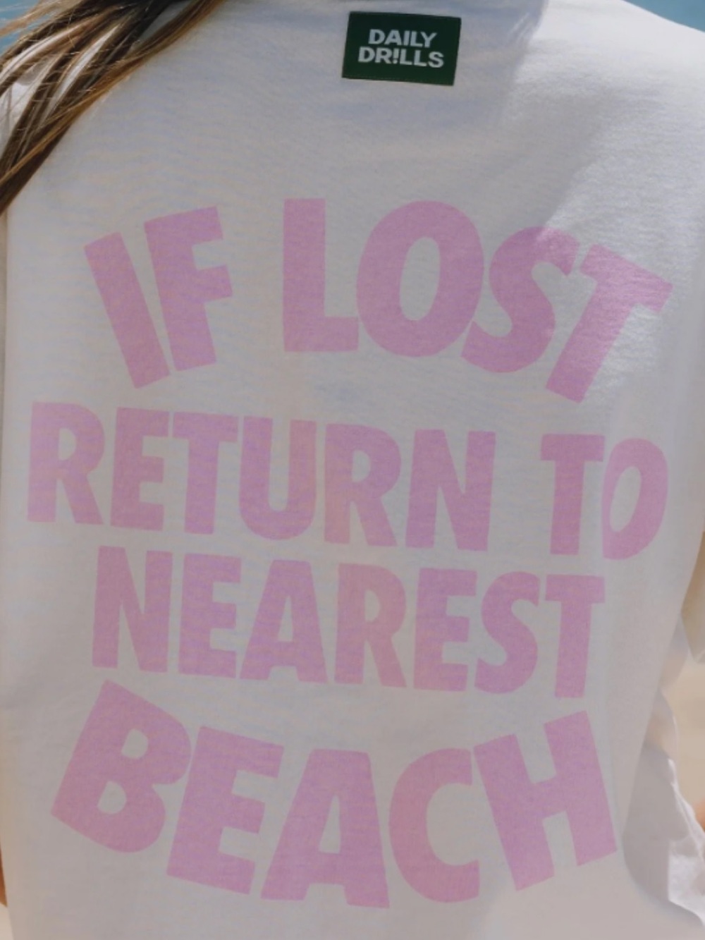 Daily Drills Sunseeker Vintage Tee - White. IF FOUND RETURN TO BEACH M/L